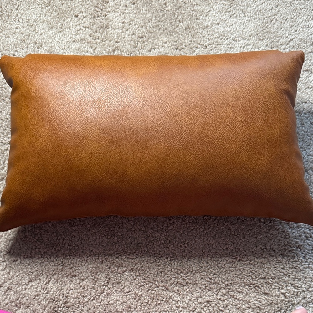 Brown Leather Pillow